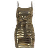 Bright gold plated suspender dress with hip wrap